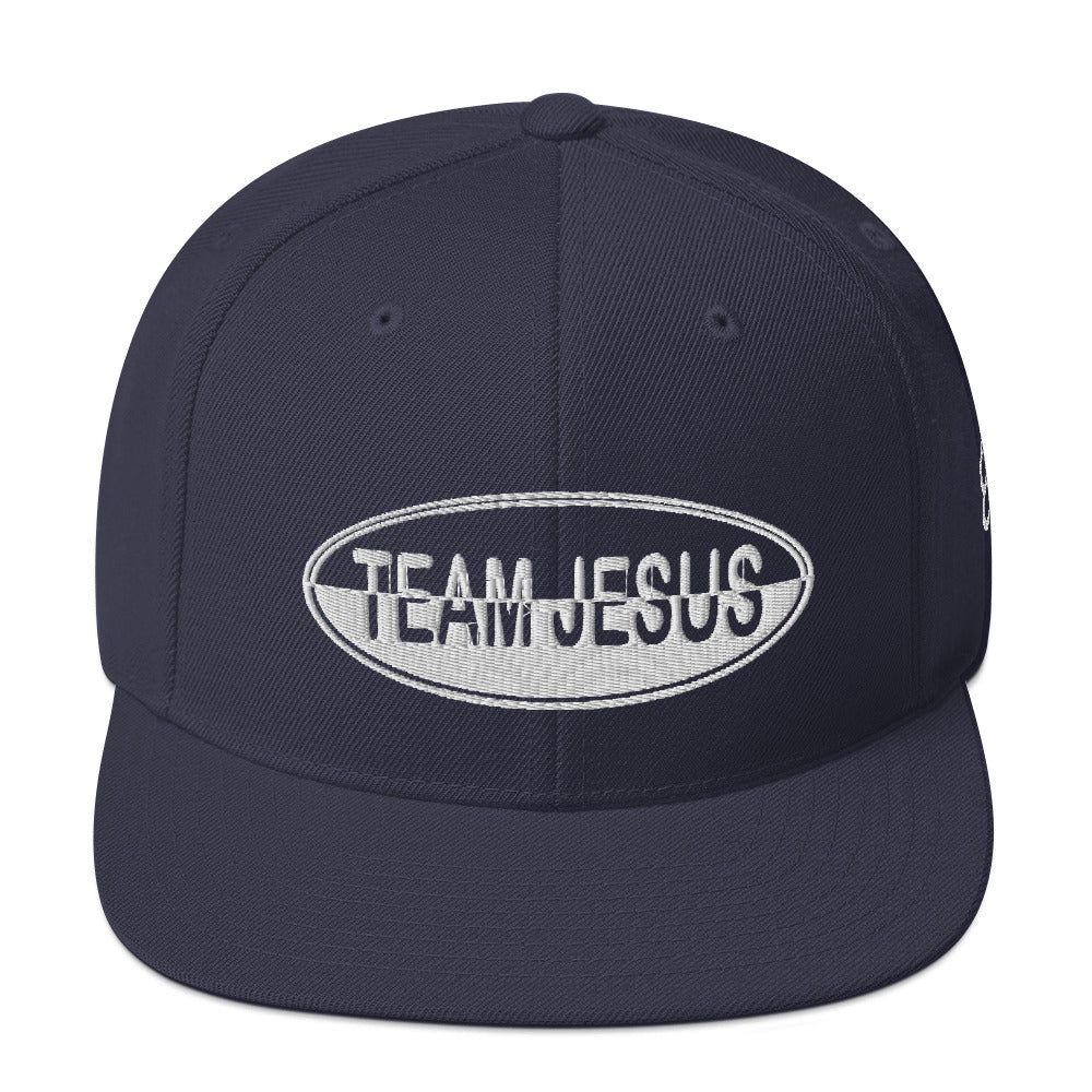 One Flesh Team Jesus Snapback Hat White