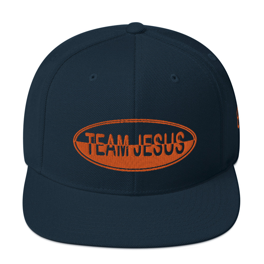 One Flesh Team Jesus Snapback Hat Orange