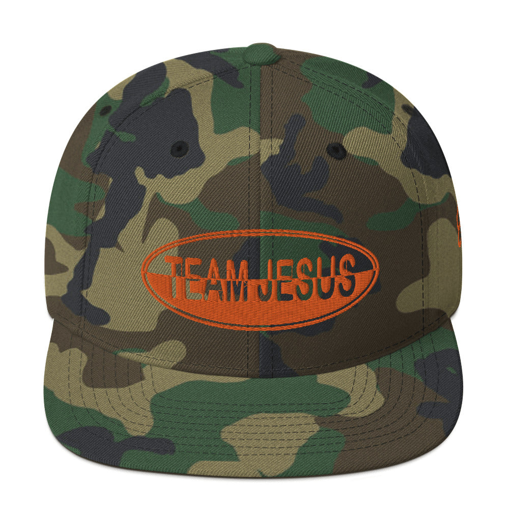 One Flesh Team Jesus Snapback Hat Orange