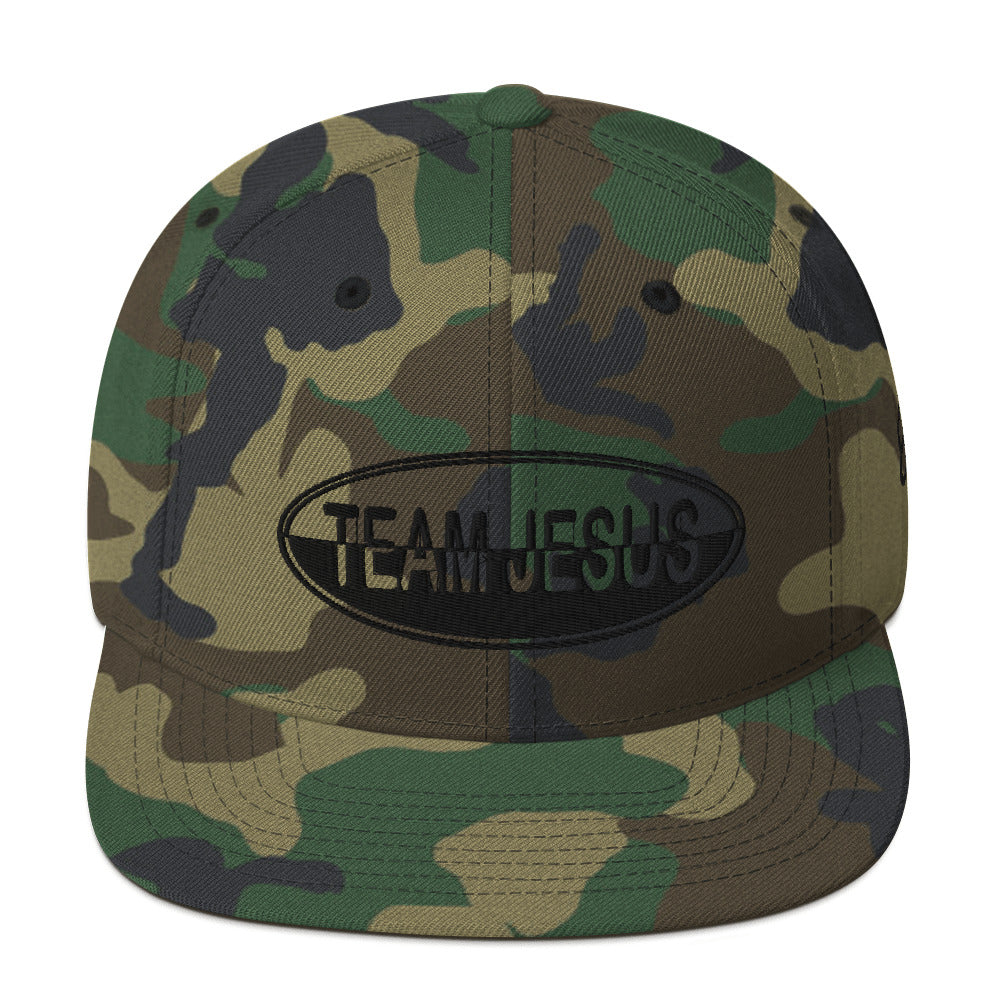 One Flesh Team Jesus Snapback Hat Black