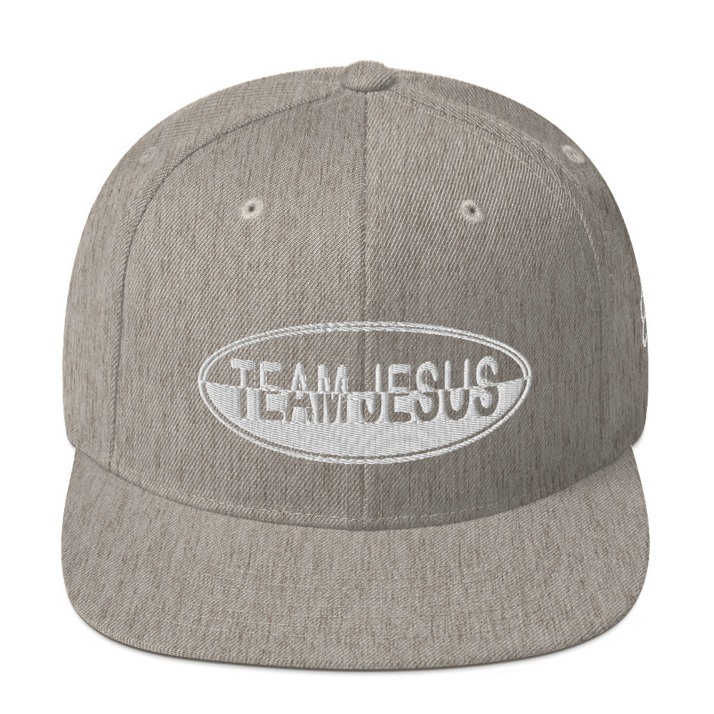 One Flesh Team Jesus Snapback Hat White