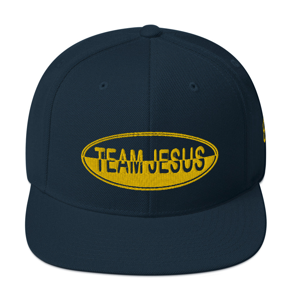 One Flesh Team Jesus Snapback Hat Yellow