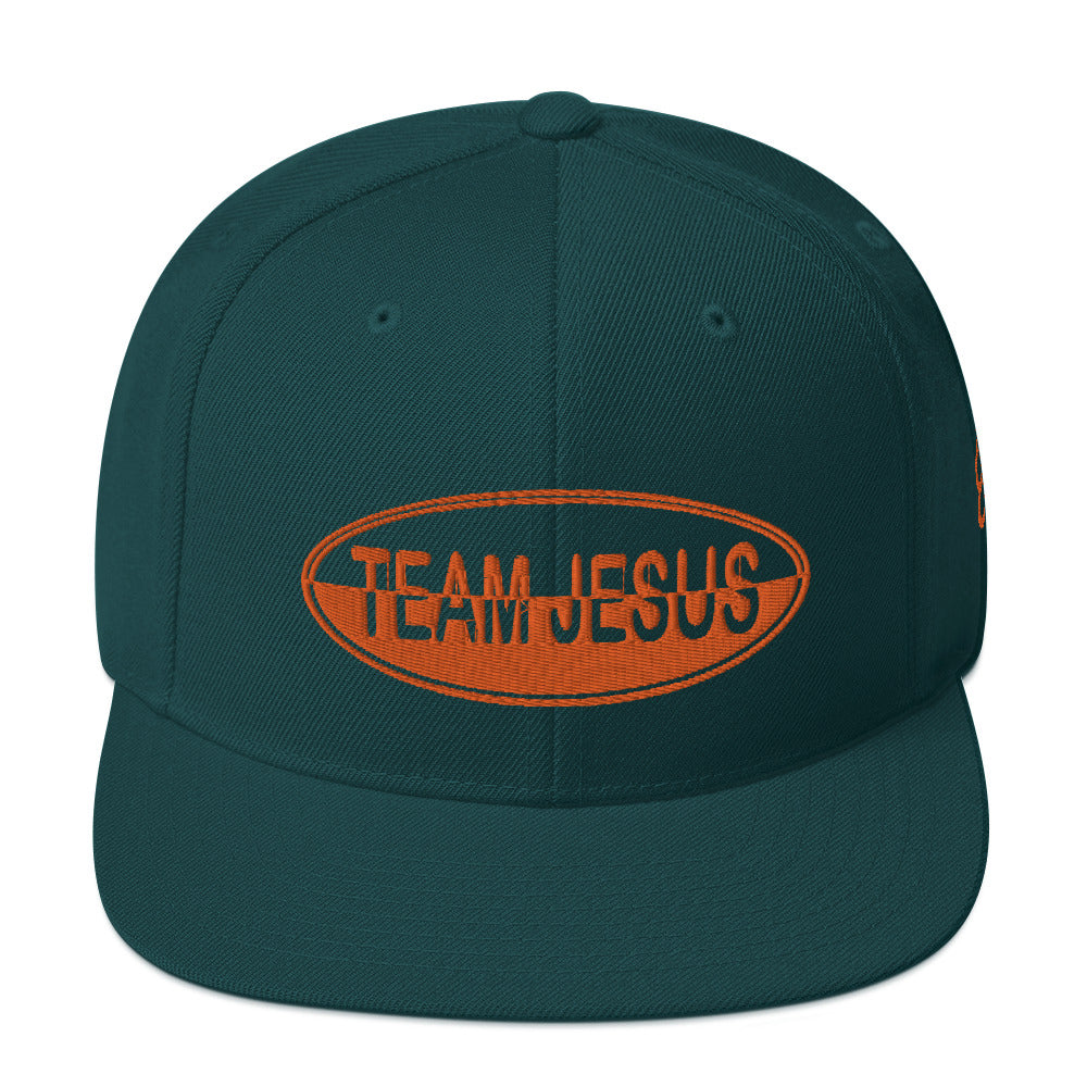 One Flesh Team Jesus Snapback Hat Orange