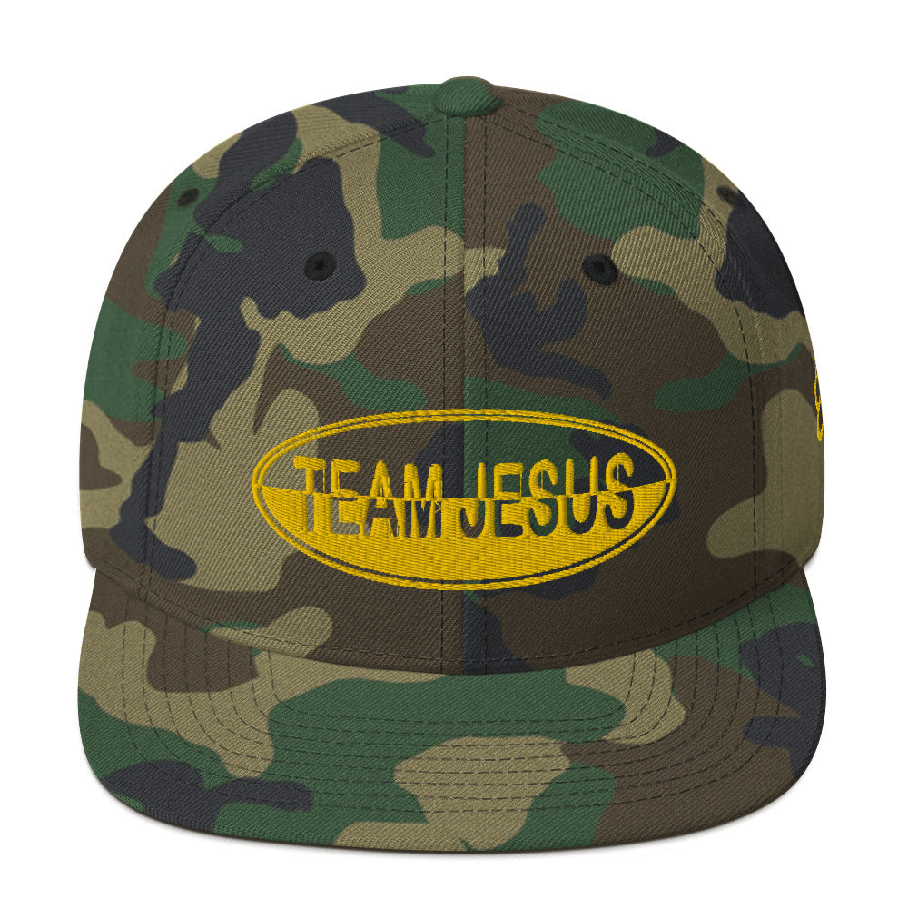 One Flesh Team Jesus Snapback Hat Yellow