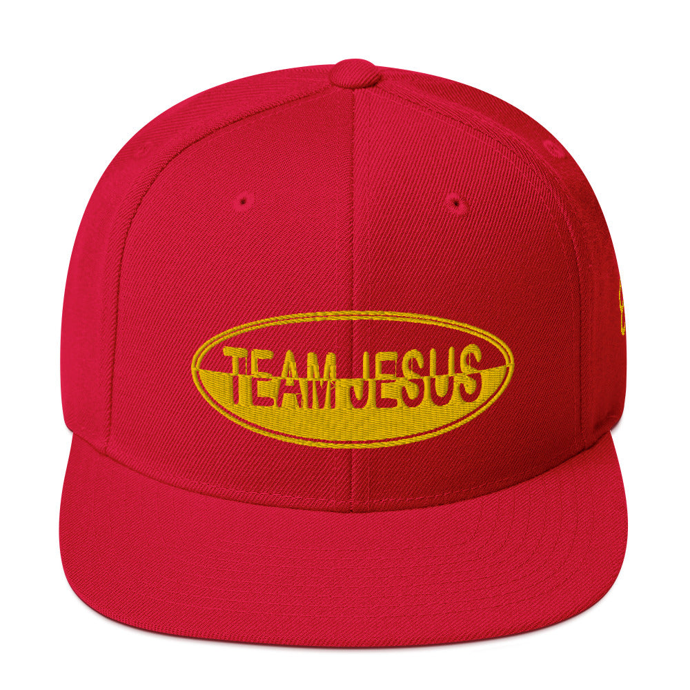 One Flesh Team Jesus Snapback Hat Yellow