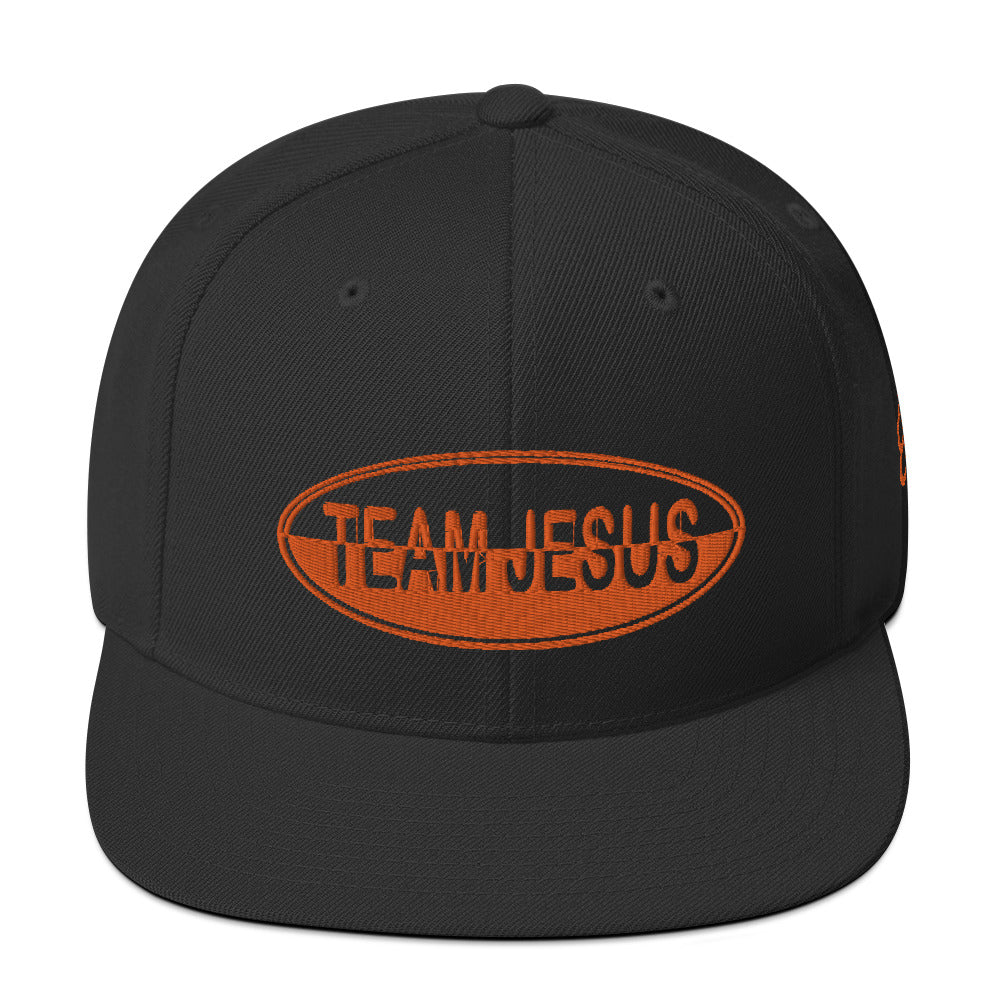 One Flesh Team Jesus Snapback Hat Orange