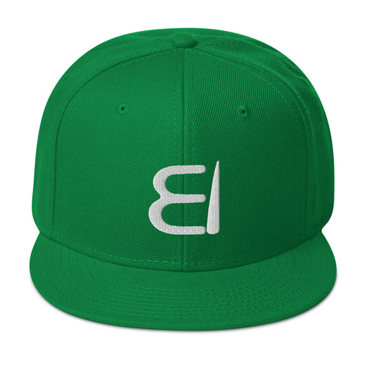 One Flesh Snapback Hat Green and White