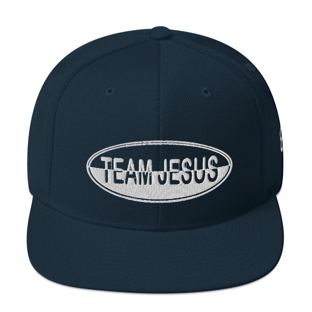 One Flesh Team Jesus Snapback Hat White